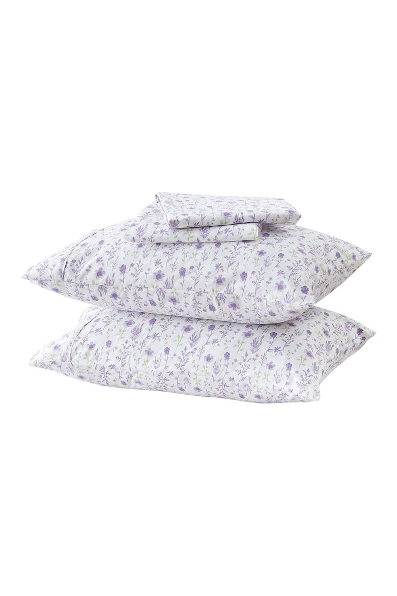 Floral Print Microfiber Sheet Set, Main, color, COLORFUL FLORAL - LAVENDER