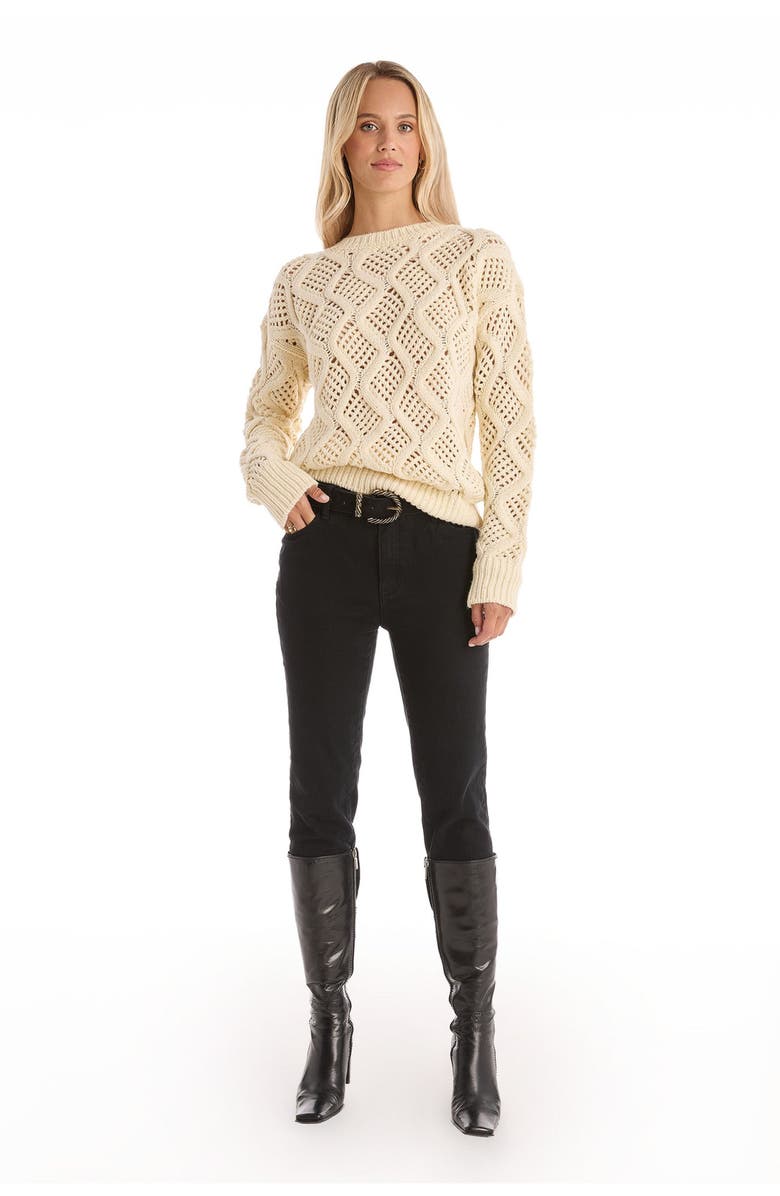 The Noli Shop Sonja Wave Sequin Sweater, Alternate, color, Pearl