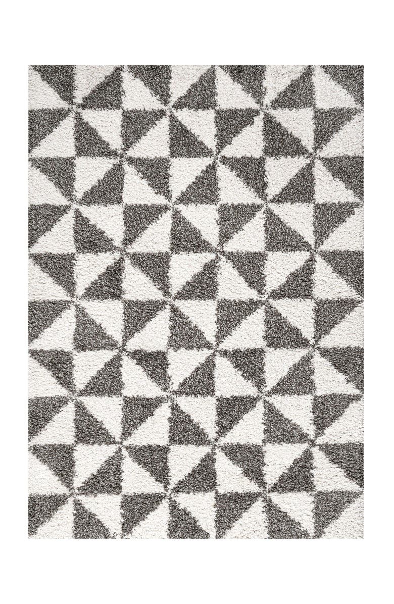 JONATHAN Y Alcudia Geometric Shag Area Rug, Main, color, Beige/Dark Gray