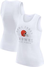WEAR by Erin Andrews Women's WEAR by Erin Andrews  White Cleveland Browns Ribbed Graphic Tank Top