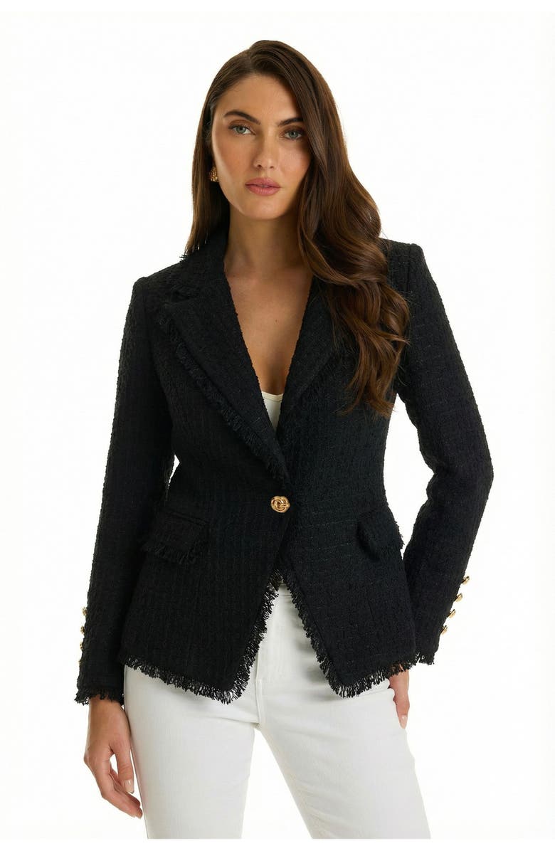 The Noli Shop Giselle Single Breasted Tweed Blazer, Main, color,