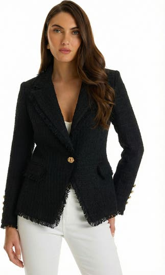 The Noli Shop Giselle Single Breasted Tweed Blazer | Nordstrom