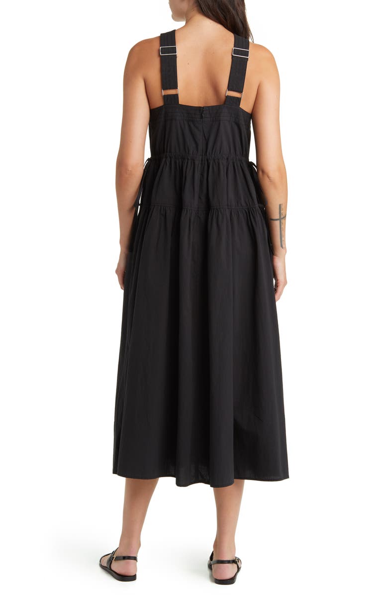 Madewell Halter Tiered Poplin Midi Dress, Alternate, color,