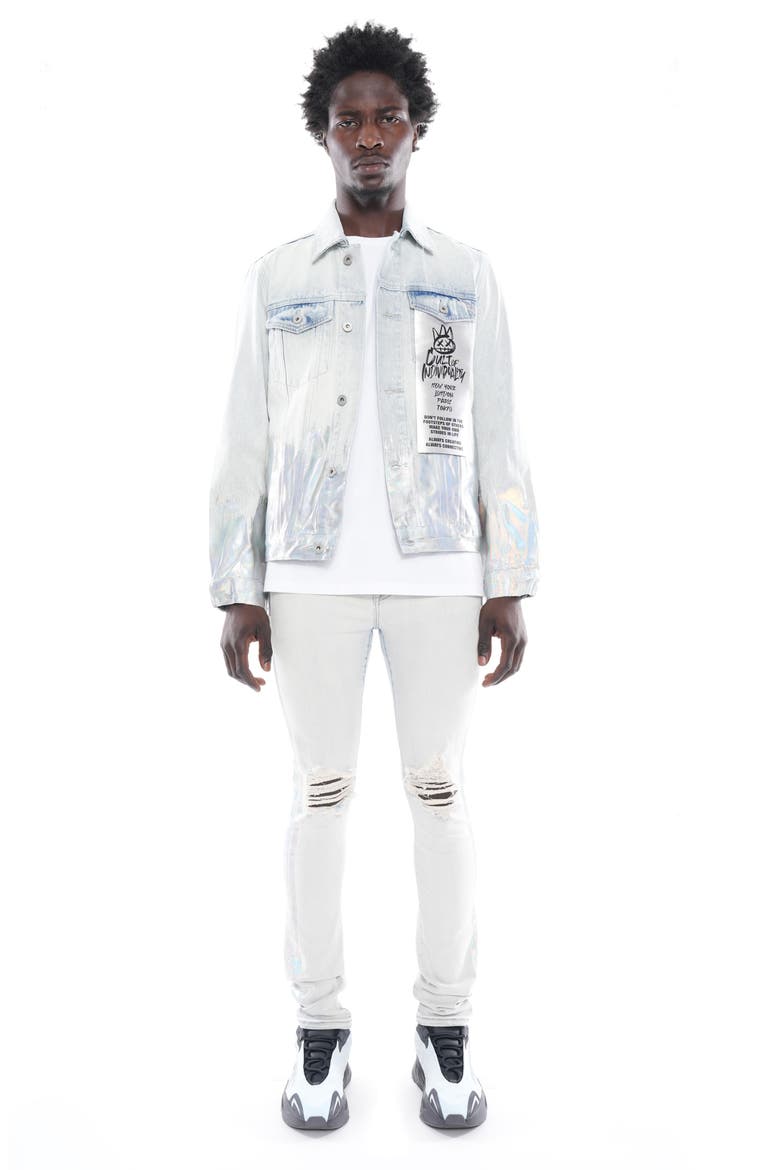 Punk Distressed Super Skinny Jeans, Alternate, color, FOIL