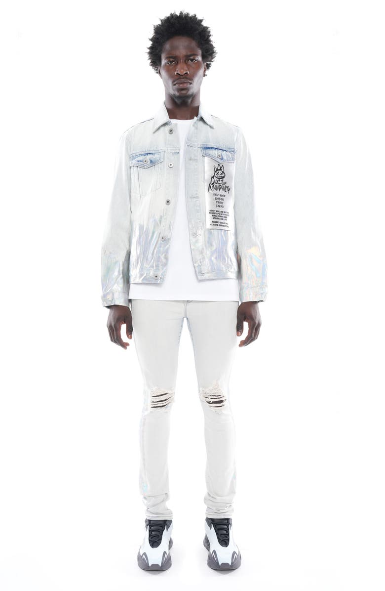 Cult of Individuality Punk Distressed Super Skinny Jeans, Alternate, color, Foil