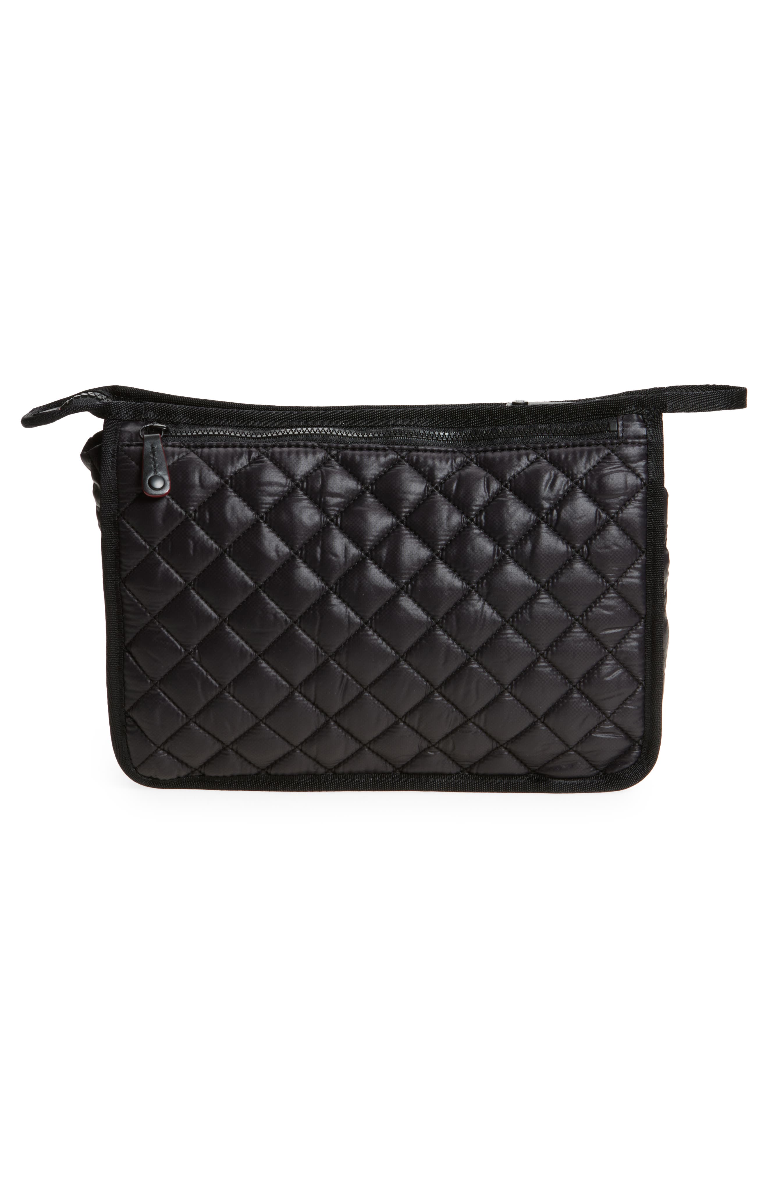 MZ Wallace Metro Quilted Nylon Clutch, Alternate, color, Black