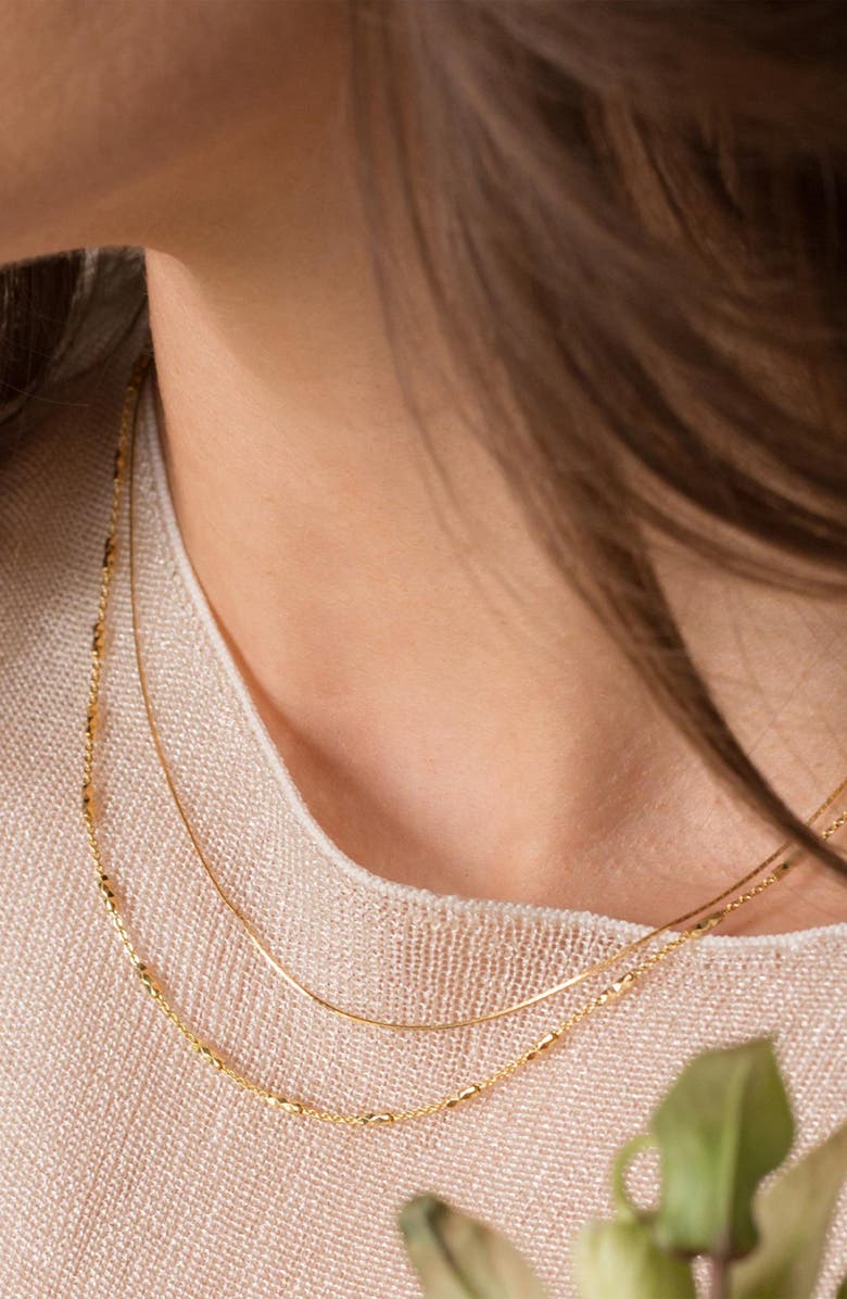 Bearfruit Jewelry Sterling Silver 18k Gold Plated Leena Necklace, Effortless Elegance, Holiday Gift Idea, Alternate, color, Gold