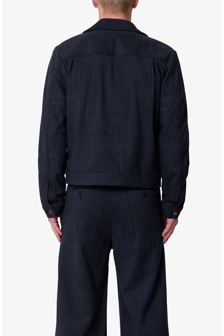 Pinstripe Trucker Jacket, Alternate, color, BLACK/ WHITE