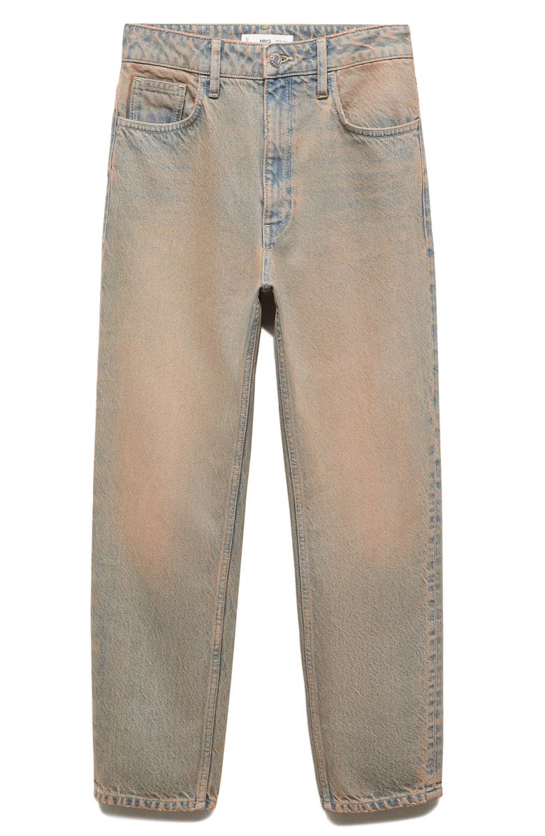 MANGO Tinted High Waist Ankle Tapered Mom Jeans, Alternate, color, Medium Vintage Blue