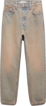 MANGO Tinted High Waist Ankle Tapered Mom Jeans