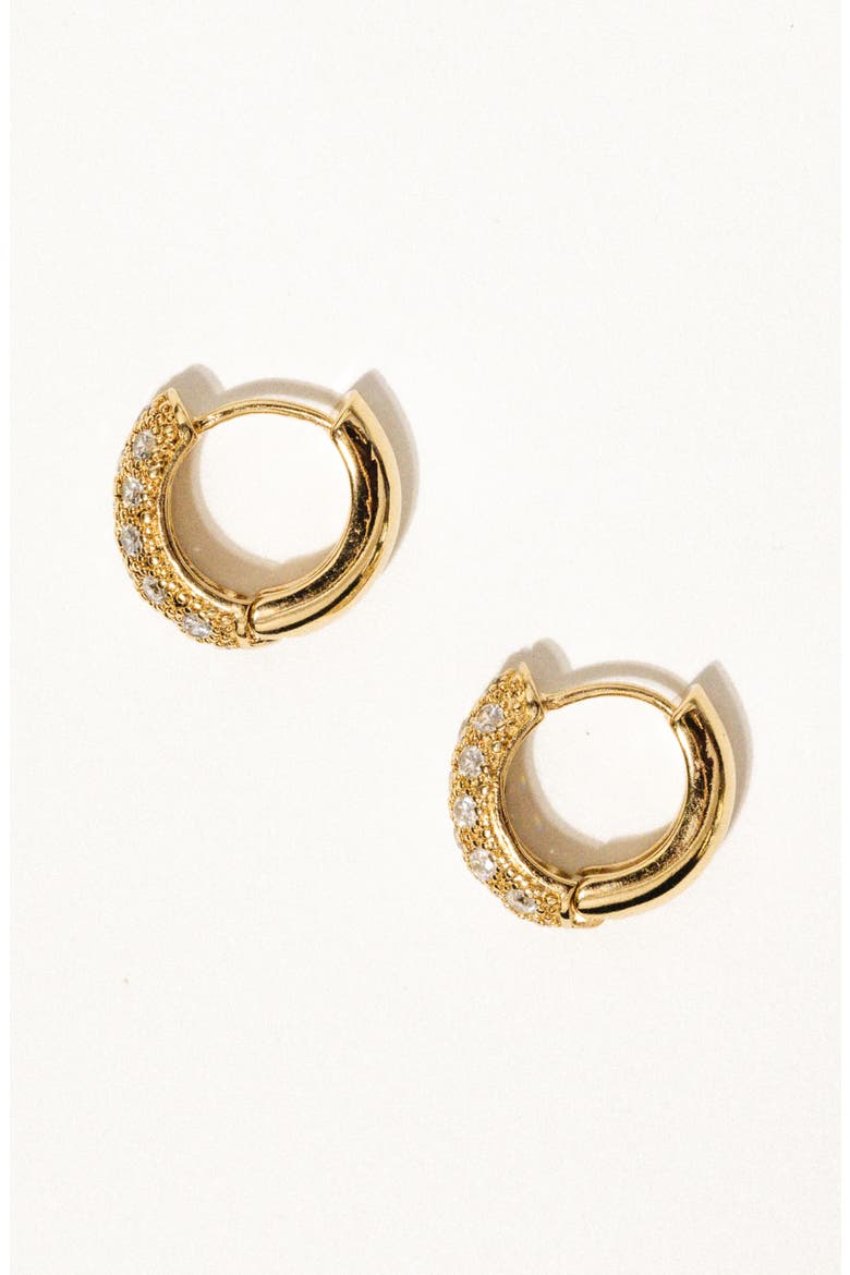 Honey Glow Huggie Hoop Earrings, Alternate, color, GOLD