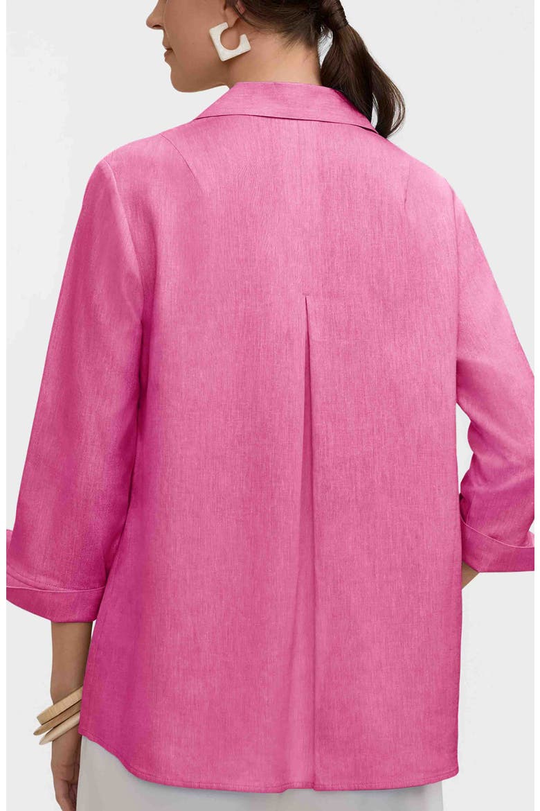 Agnes Linen Blend Top, Alternate, color, COSMO PINK