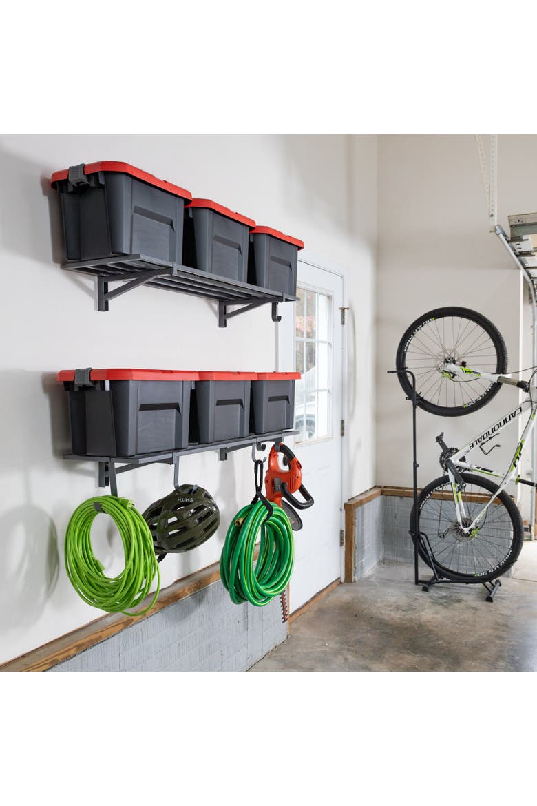 1' x 4' Bristol Garage Wall Mount Shelves - 2 Pack - Hammered Gray, Alternate, color, Grey