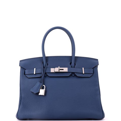 Birkin Handbag Blue Togo with Palladium Hardware 30