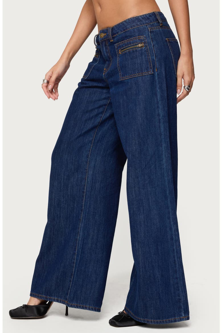 Jimena Low Rise Wide Leg Jeans, Alternate, color, BLUE