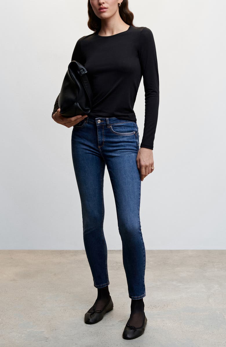 MANGO Push-Up Ankle Skinny Jeans, Alternate, color,