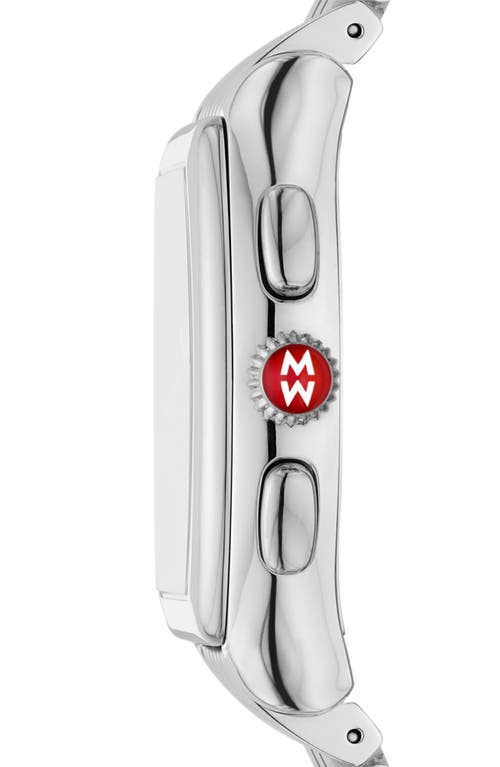Michele Releve Diamond Bracelet Watch, 45mm In Silver