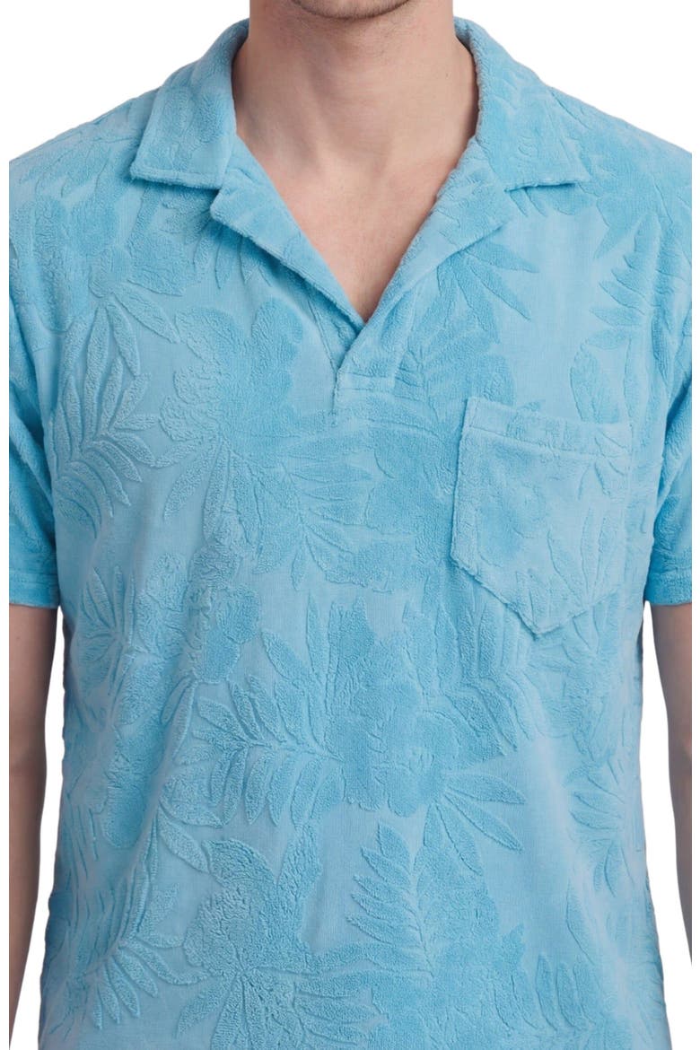 Farm Floral Towel Polo Shirt, Alternate, color, Teal