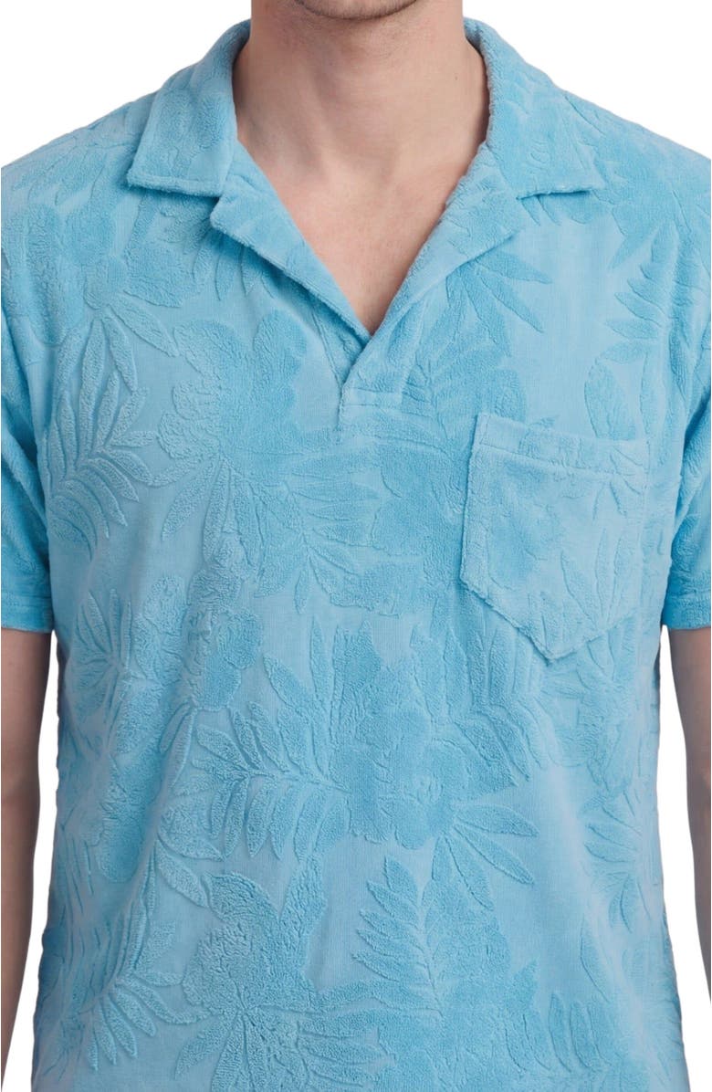 Lords of Harlech Farm Floral Towel Polo Shirt, Alternate, color, Teal