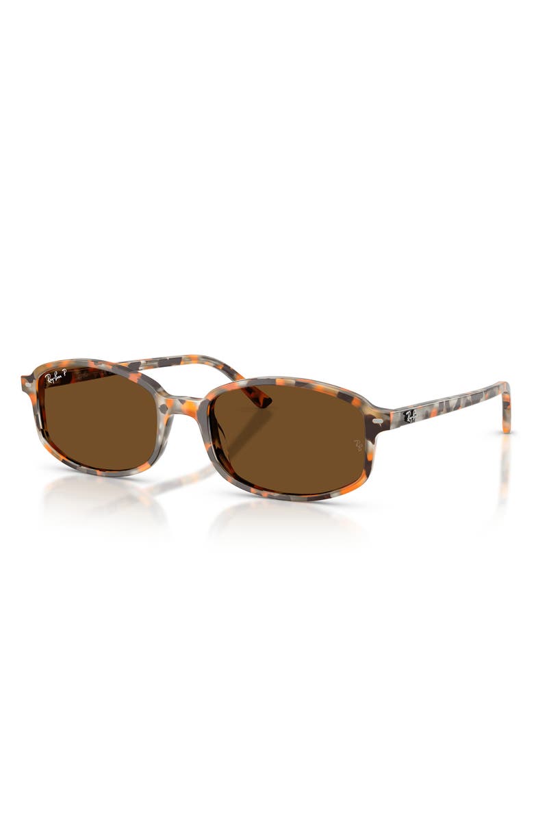 Ray-Ban 54mm Polarized Irregular Sunglasses, Alternate, color, Havana Brown Grey / Brown