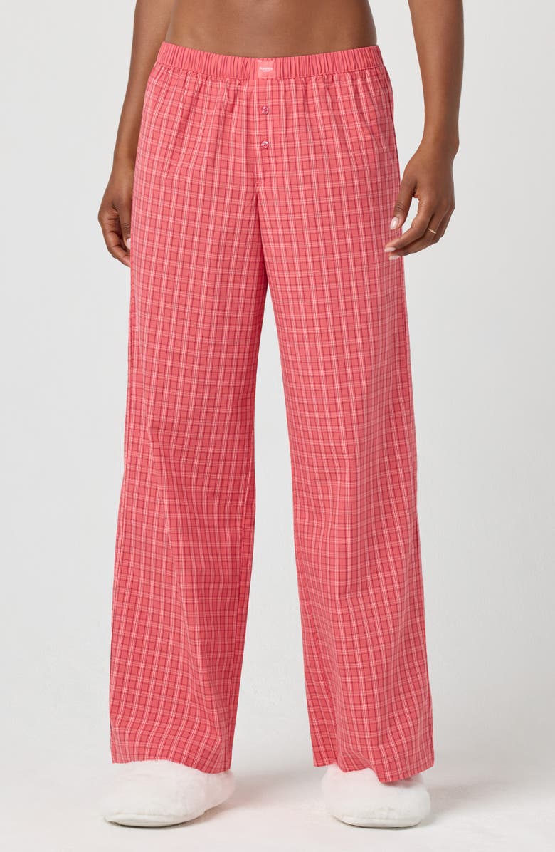 Florence by Mills Micro Plaid Wide Leg Pants, Main, color, Nasturium Plaid