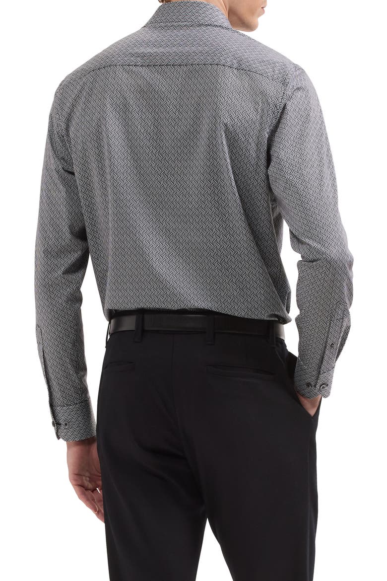 James OoohCotton® Geo Print Button-Up Shirt, Alternate, color, BLACK