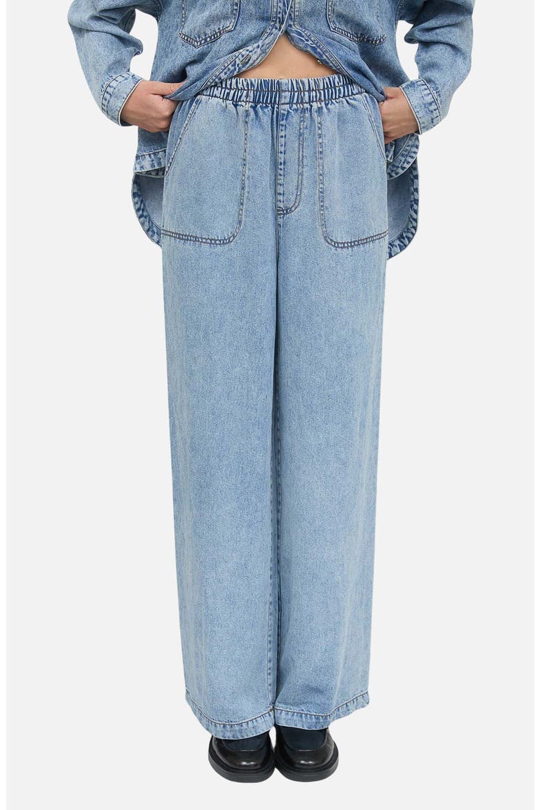 Washed Chambray Wide Leg Pants, Main, color, CHAMBRAY