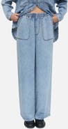 Blu Pepper Washed Chambray Wide Leg Pants