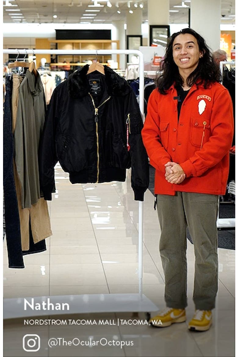 Alpha B-15 Water Resistant Flight Jacket with Removable Faux Fur Collar video