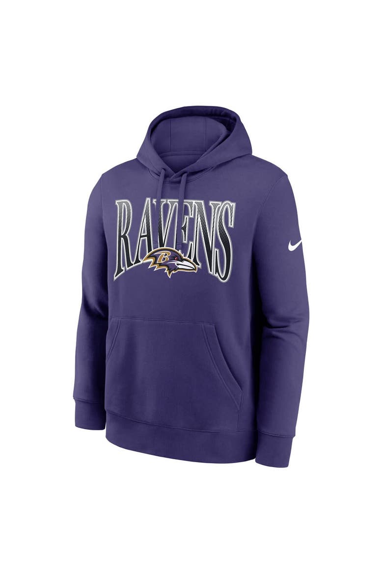 Men's Nike Purple Baltimore Ravens Full Blitz Club Fleece Pullover Hoodie, Alternate, color, Purple