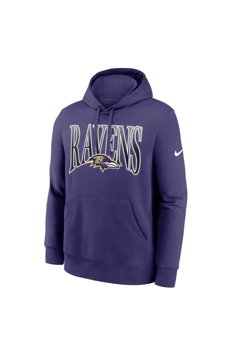 Nike Men's Nike Purple Baltimore Ravens Full Blitz Club Fleece Pullover Hoodie, Alternate, color, Purple