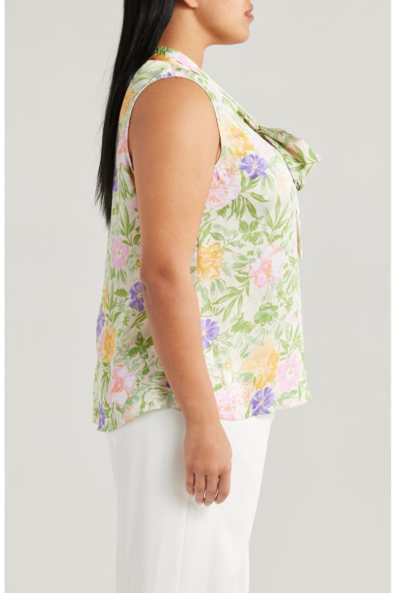 Floral Bow Neck Sleeveless Top, Alternate, color, FLORAL MULTI