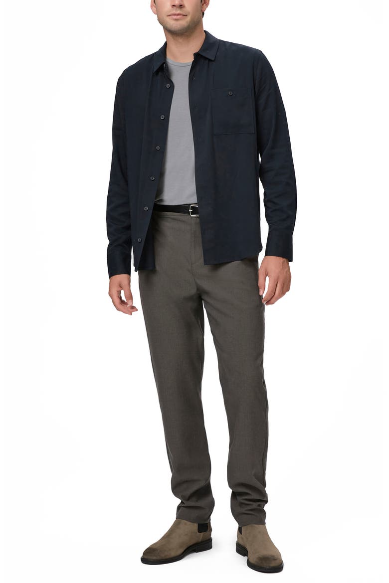 Wardin Solid Button-Up Shirt, Alternate, color, BLACK