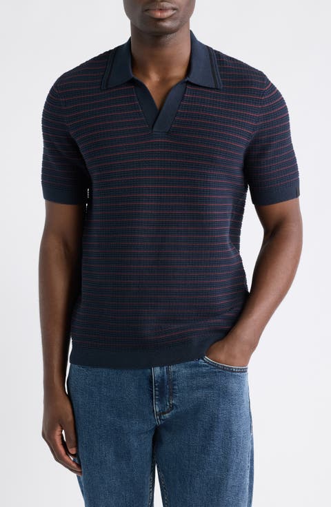 Aaron Stripe Johnny Collar Polo
