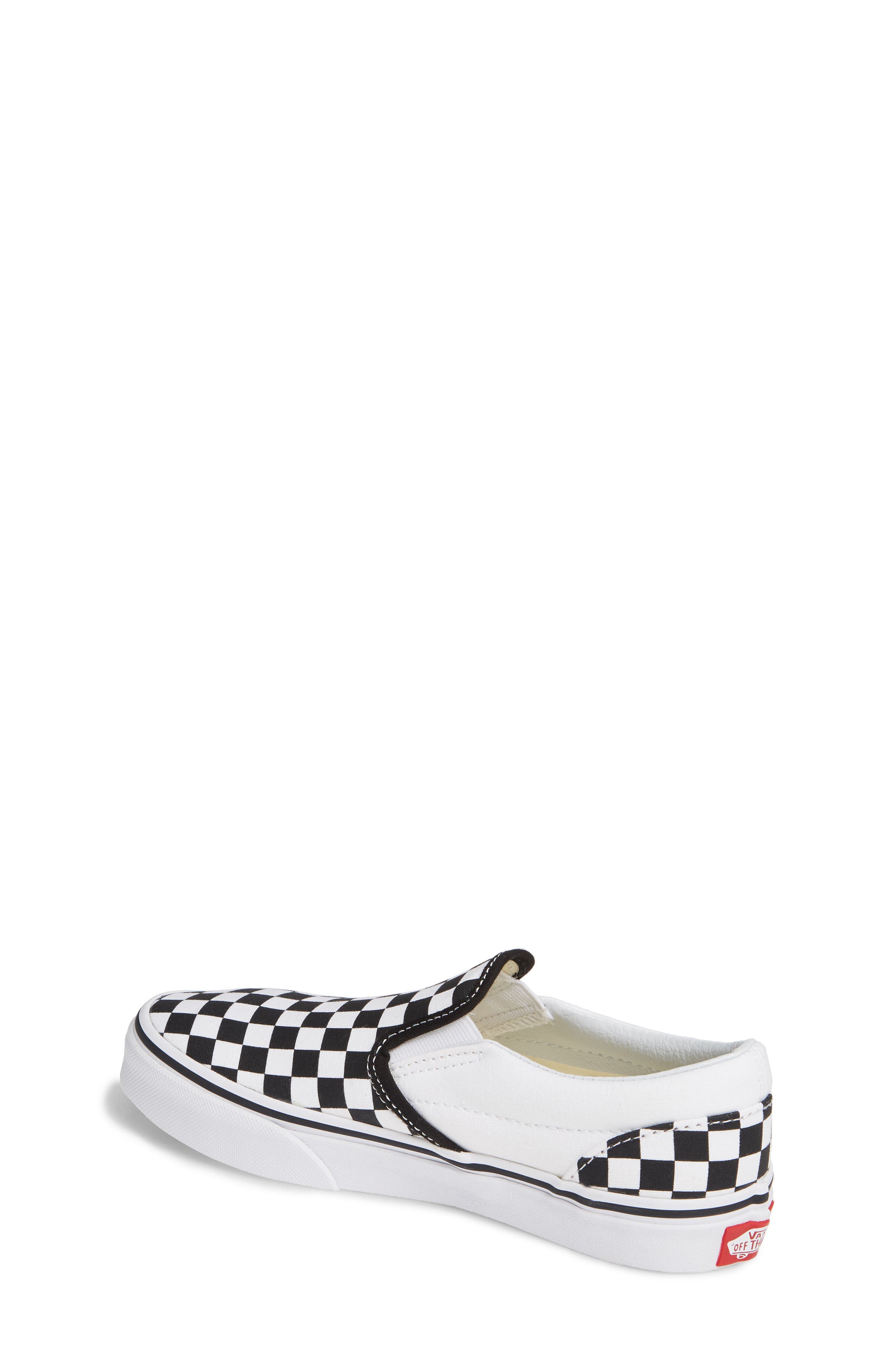 Kids' Classic Checker Slip-On, Alternate, color, BLACK/ TRUE WHITE