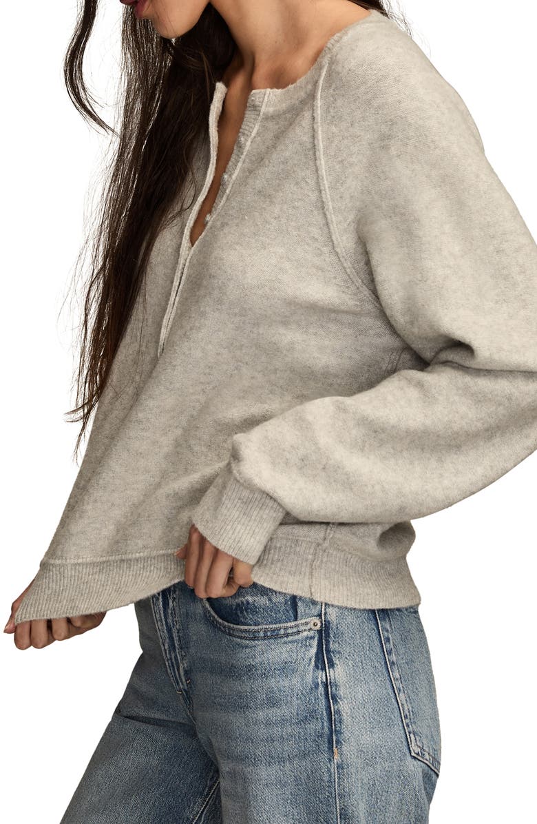 Lucky Brand Henley Sweater, Alternate, color, Light Heather Grey