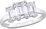 Julianna B. Emerald-cut Moissanite 3-Stone Ring