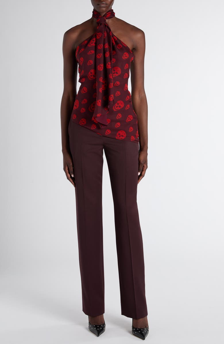 McQueen Wool Cigarette Trousers, Alternate, color, Dark Purple