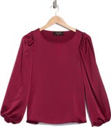 Renee C Cutout Long Sleeve Satin Top