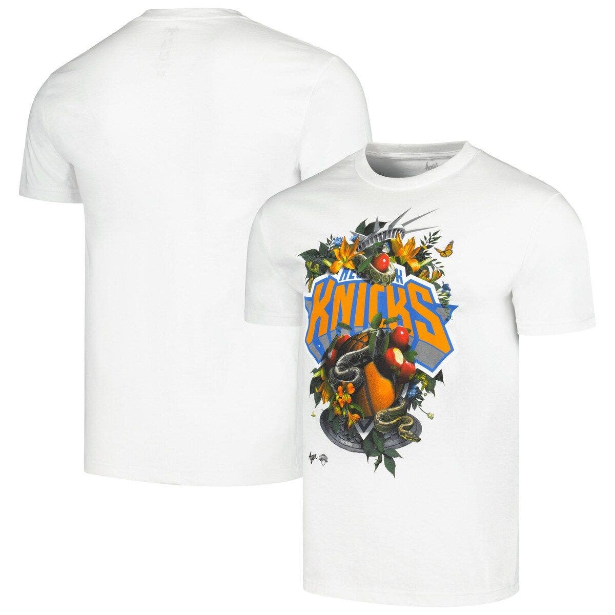 Unisex Nba X Kathy Ager White New York Knicks Identify Artist Series T-shirt