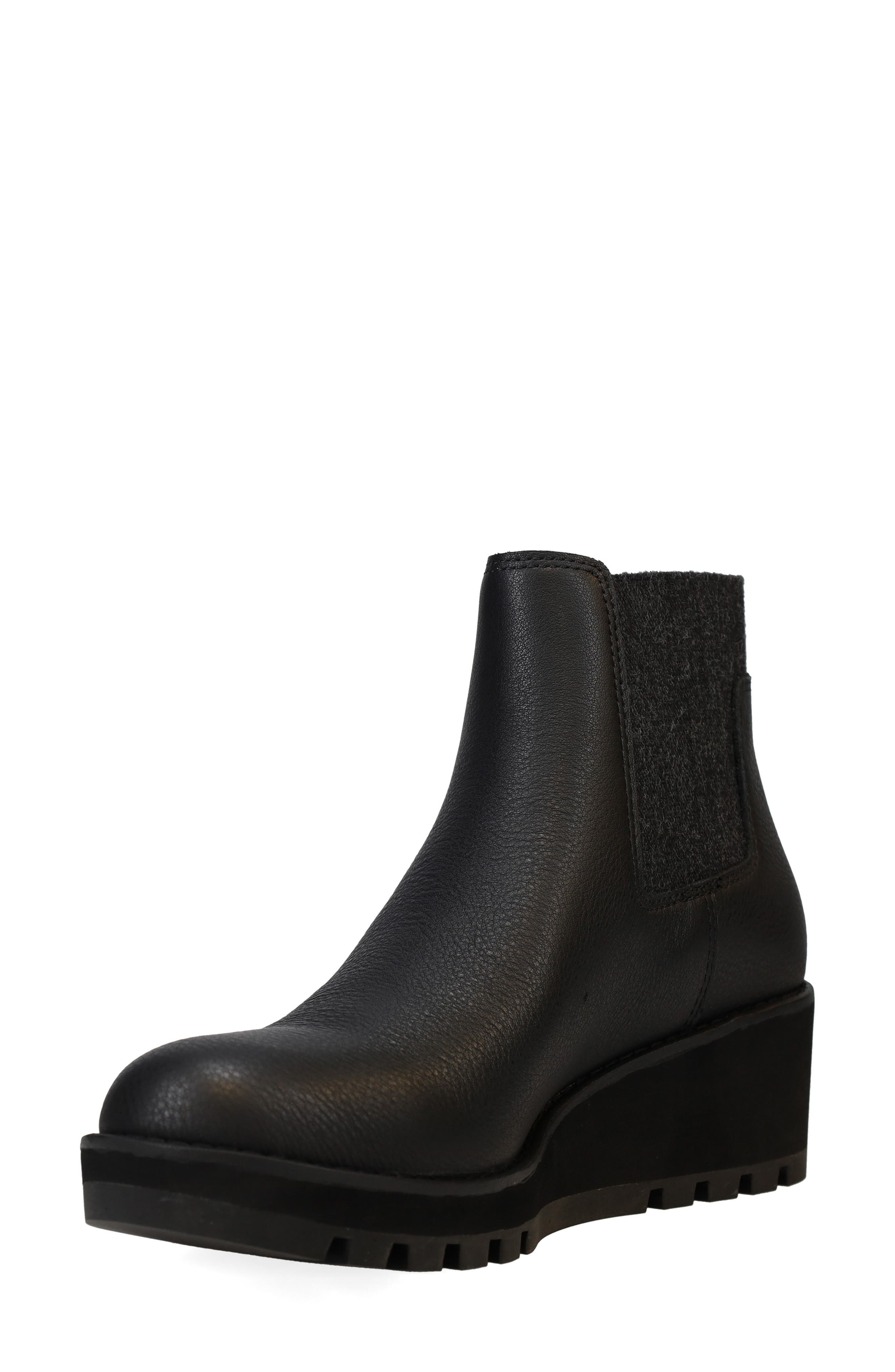 Eileen Fisher Chelsea Wedge Bootie, Alternate, color, Black
