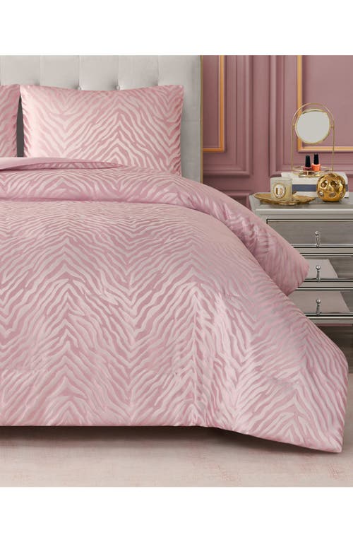 Juicy Couture Glam Zebra Comforter & Sham Set In Pink