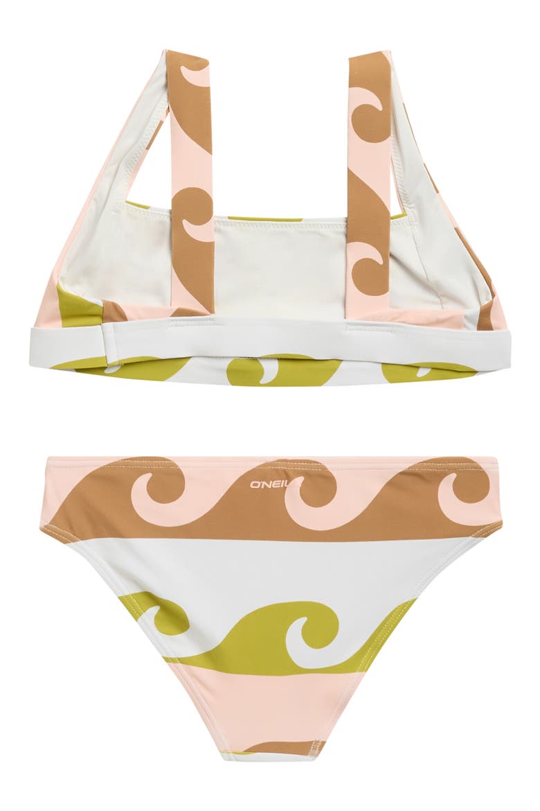 Kids' Lilly Wave Two-Piece Swimsuit, Alternate, color, CHARTREUSE
