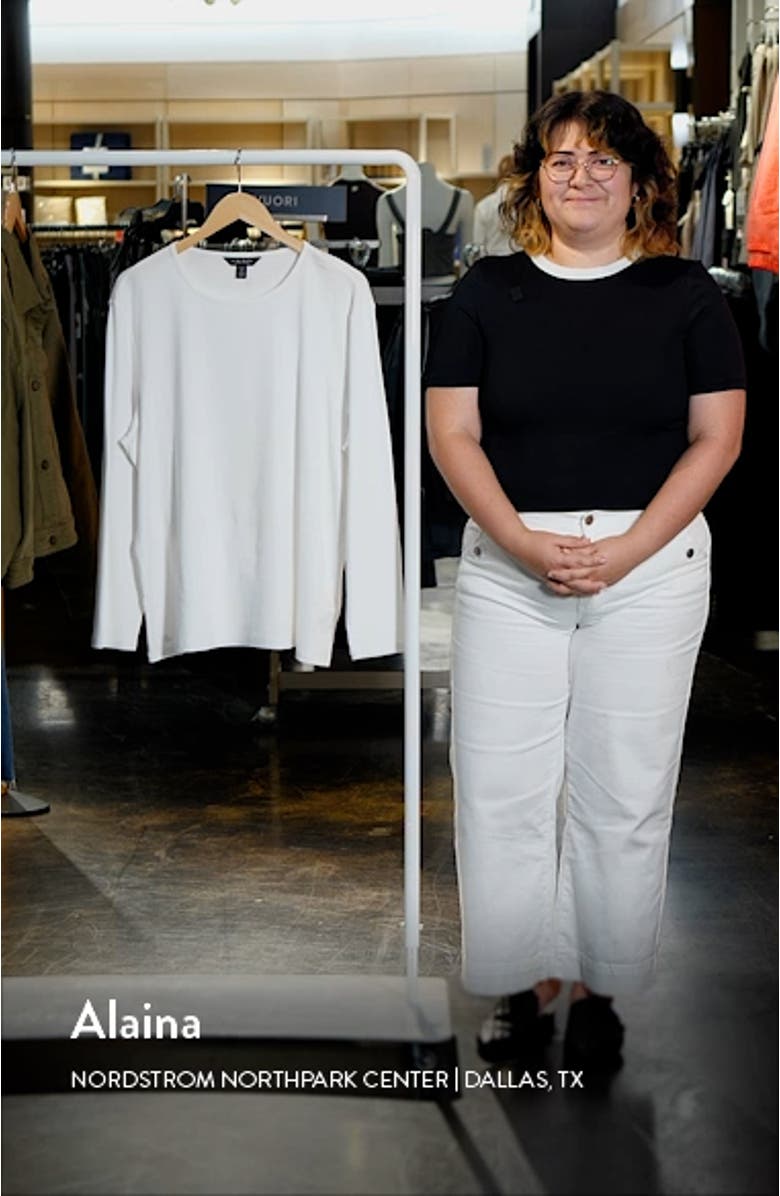 Long Sleeve Stretch Cotton Tee, sales video thumbnail