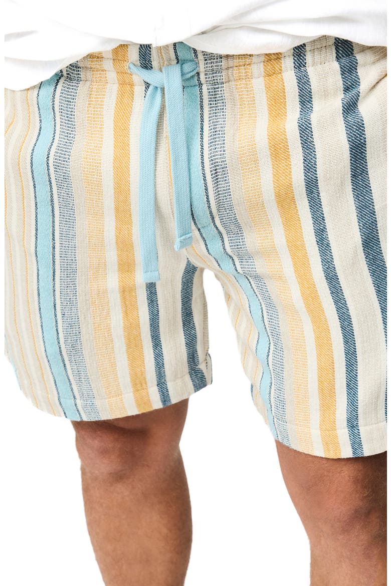 Lakeland Stripe Cotton Blend Drawstring Shorts, Alternate, color, YELLOW/ BLUE MULTI