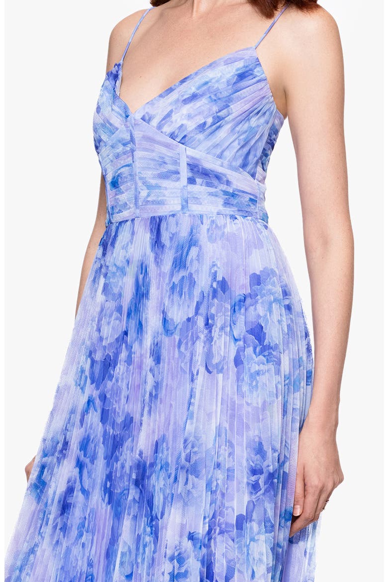Floral Print Corset Bodice Pleated Tulle Midi Cocktail Dress, Alternate, color, MIDI TULLE CORSET DRESS