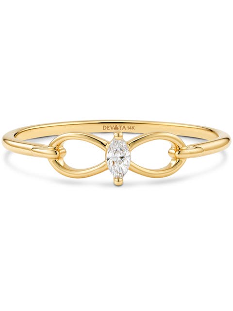 Infinity Marquise Lab Grown Diamond Ring in 14K Gold