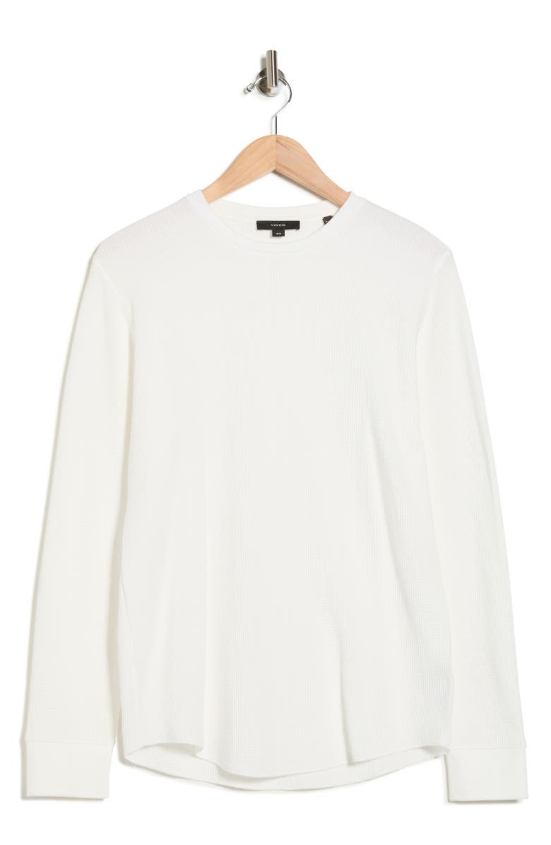 Vince Crewneck Cotton Thermal Sweater, Alternate, color, Off White