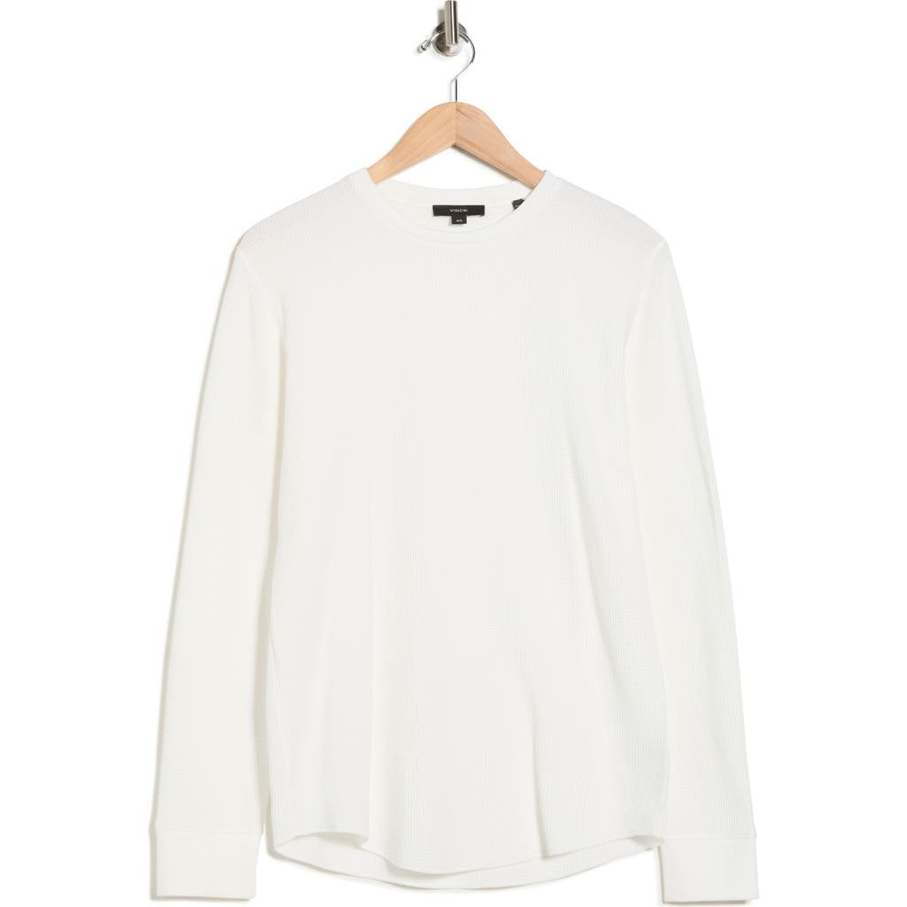 Vince Crewneck Cotton Thermal Sweater In White