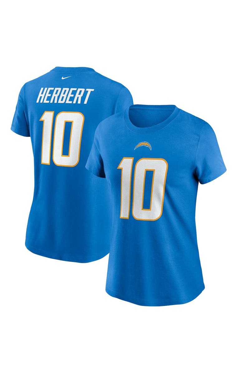 Nike Women's Nike Justin Herbert Powder Blue Los Angeles Chargers Name & Number T-Shirt, Main, color, Powder Blue